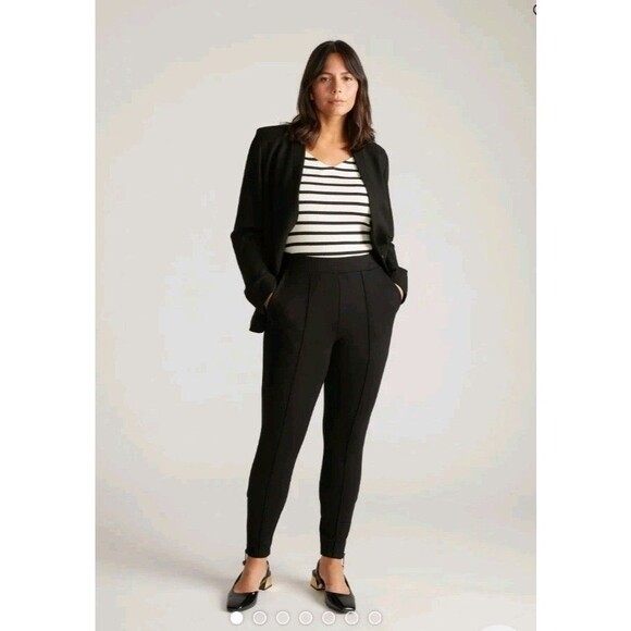 Universal Standard Pants - Universal Standard Skinny Pintuck Ponte Pants With Zip Ankle Womens  4XS Navy